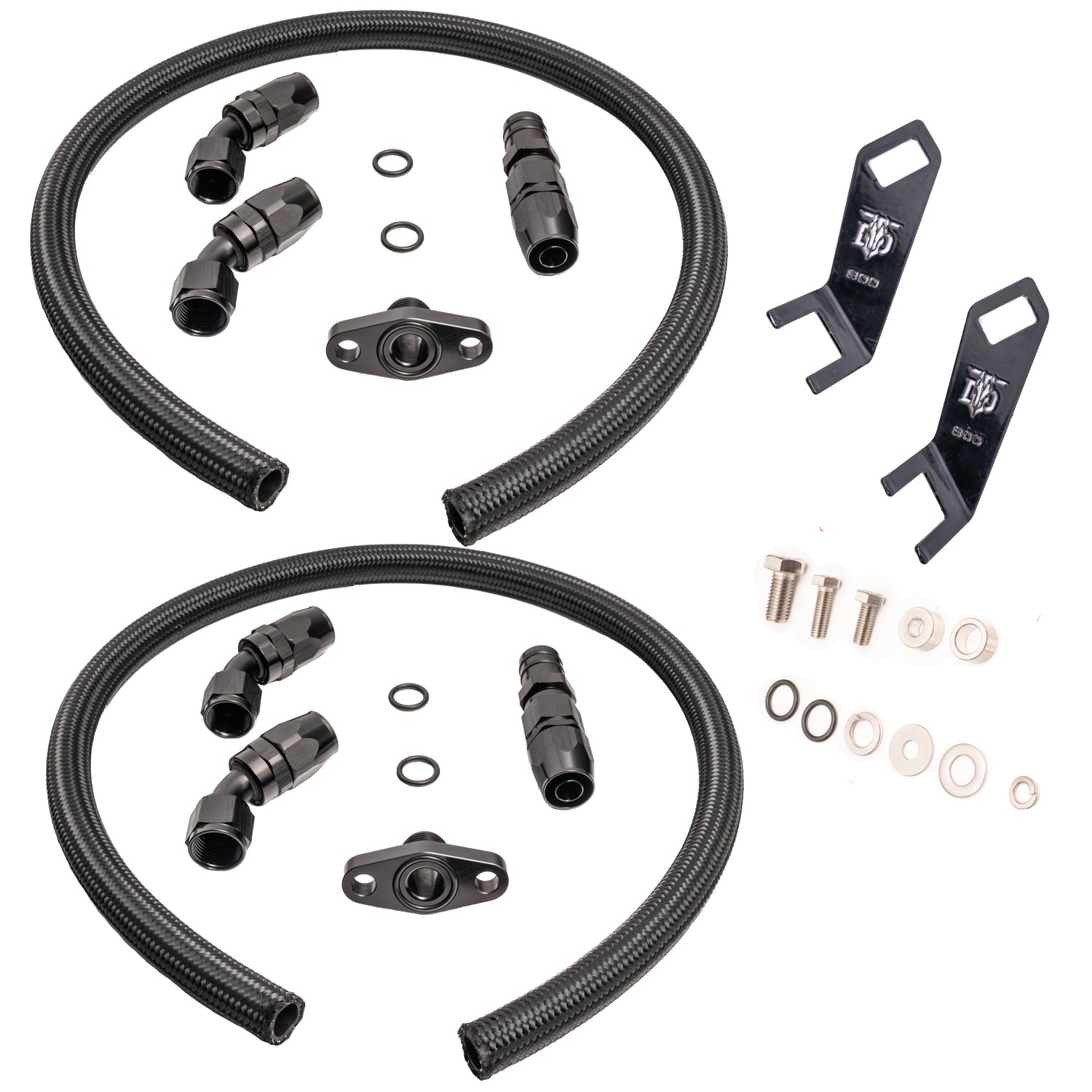 Tombstone Diesel - Compound Turbo Drain Line -10 AN Fittings And AN Drain Lock Kit - Dodge Ram Cummins